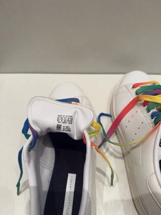 Adidas x Stella McCartney Stan Smith Sneakers Rainbow Laces White Size 9.5 Men - Picture 13 of 16